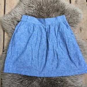 LOFT chambray linen blend skirt w/pockets - size S